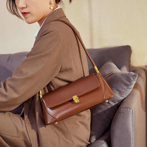 2026 New Arrival: Niche French Baguette Bag for Women – Genuine Leather, Trendy Underarm Bag, Summer French-Style Shoulder Bag, Genuine Leather Handbag